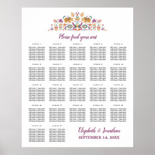 Custom 22 Table Indian Flower Elephant wedding Poster