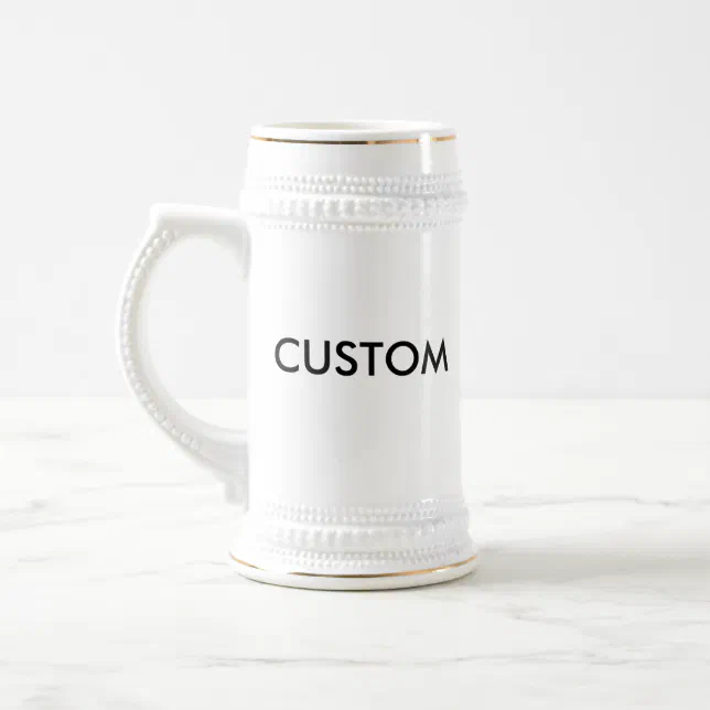 Custom 22oz Traditional Beer Stein WHITE & GOLD | Zazzle