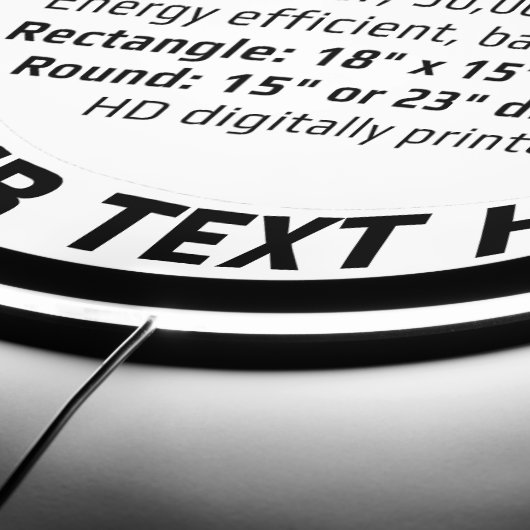 Custom 23" Round LED Sign with Circular Text (Edge)