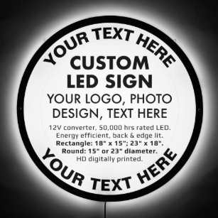 Custom 23" Round LED Sign with Circular Text