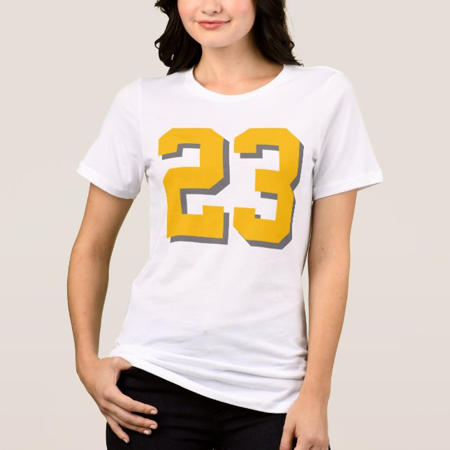 Custom #23 Shirt - Numbered Tri-Blend Tee (Front)