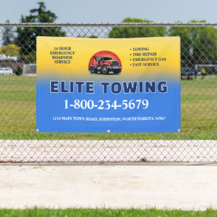 Custom 24/7 Roadside Assistance Tow Truck Service Banner