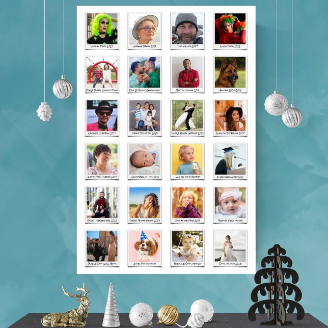 Custom 24 Photo Collage Retro Instant Film & Notes Poster (Creator Uploaded)