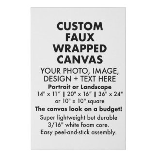Custom 24" x 36" FAUX WRAPPED CANVAS PRINT Blank