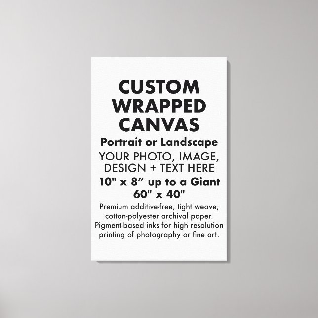 Custom 24" x 36" PREMIUM WRAPPED CANVAS Blank (Front)
