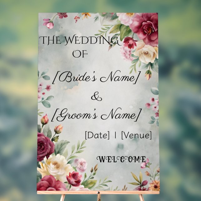 Custom 24" x 36" Wedding Acrylic Sign (Neutral)
