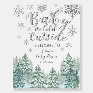 Custom 24x30 inches Forest Winter Baby Shower Foam Board