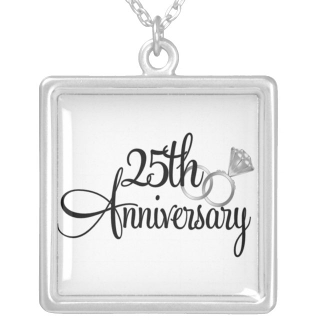 Custom 25 Anniversary Silver Necklace (Front)