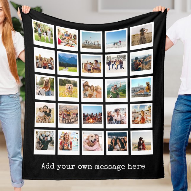 Custom 25 Photo Collage Fleece Blanket (Creator Uploaded)