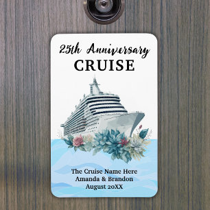 Custom 25th Anniversary Cruise Cabin Door Magnet