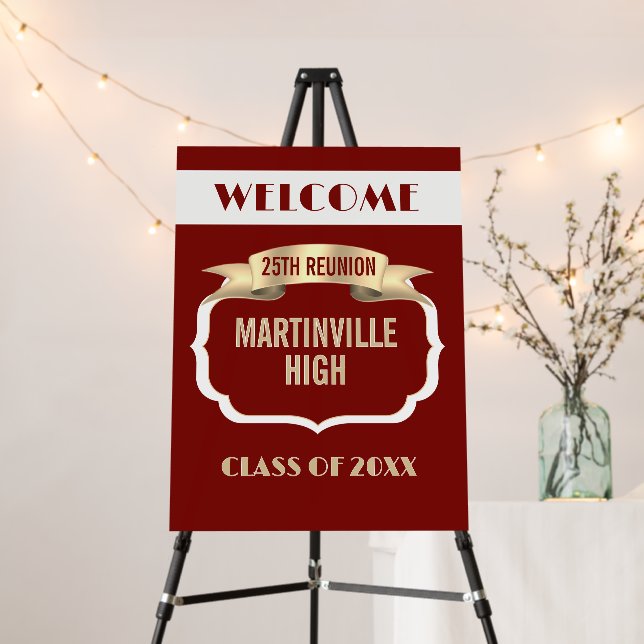 Custom 25th Reunion Foam board Sign (In Situ (Stand))