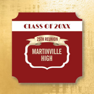 Custom 25th Reunion Party Paper Coaster