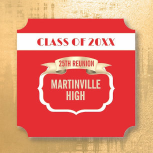 Custom 25th Reunion Party Paper Coaster