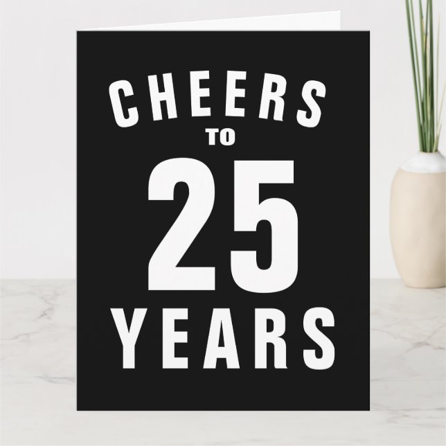 Custom 25th silver wedding anniversary greeting card (Front)