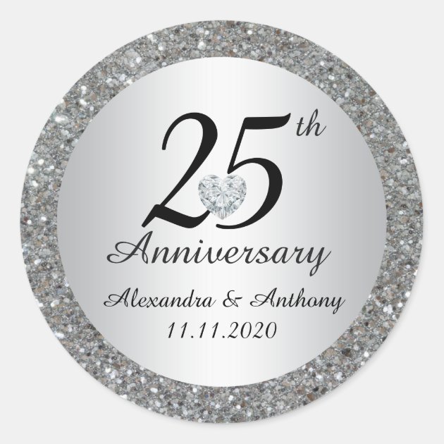 25th silver anniversary logo design Royalty Free Vector