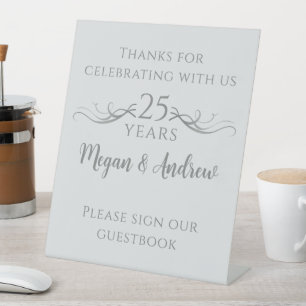 Custom 25th Wedding Anniversary Guestbook Sign