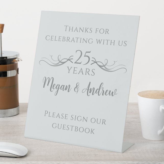Custom 25th Wedding Anniversary Guestbook Sign (In SItu)