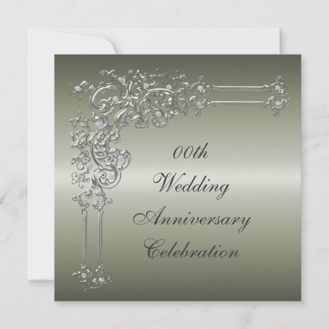 Custom 25th Wedding Anniversary Party Invitation (Front)