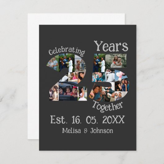 Custom 25th wedding anniversary photo collage (Front/Back)