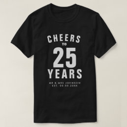 Custom 25th wedding anniversary shirts for couple