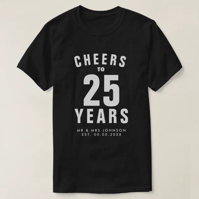 Custom 25th Wedding Anniversary Shirts For Couple 