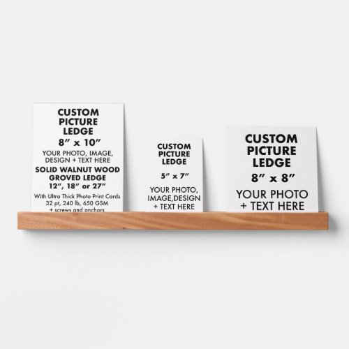 Custom 27 Walnut Wood PICTURE LEDGE  Photo Cards