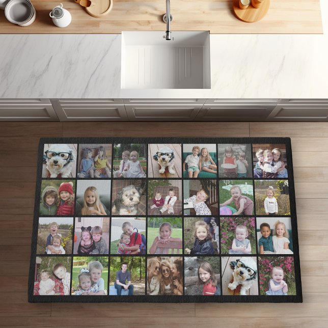 Custom 28 Photo Collage - Black - photos only Rug (Add multi photos to this custom rug)