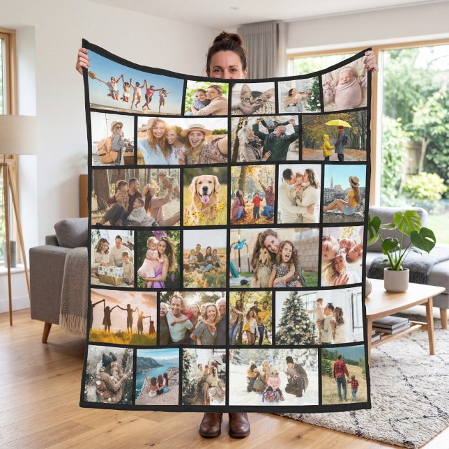 Custom 28 Photo Collage Fleece Blanket (Creator Uploaded)