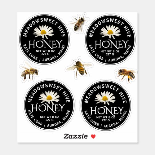 CUSTOM 25 VINYL Honey Label Bees  Daisy