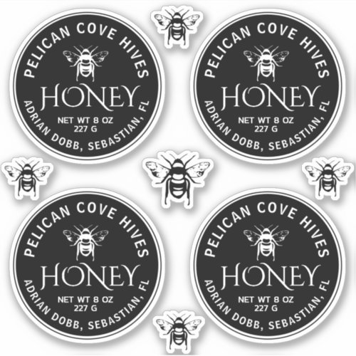 CUSTOM 25 VINYL Honey Label Vintage Bee Black