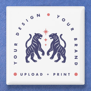 Custom 2" Button Design Upload Square Buttons
