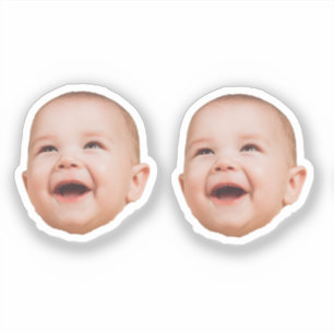 Custom 2 Face Stickers Personalized Face Photo