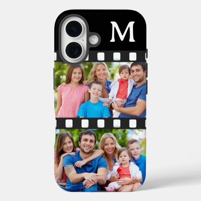 Custom 2 Family Photo & Monogrammed Case-Mate iPhone Case (Back)