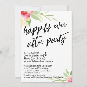 Custom 2 Happily Ever After Party Floral Hand Invitation