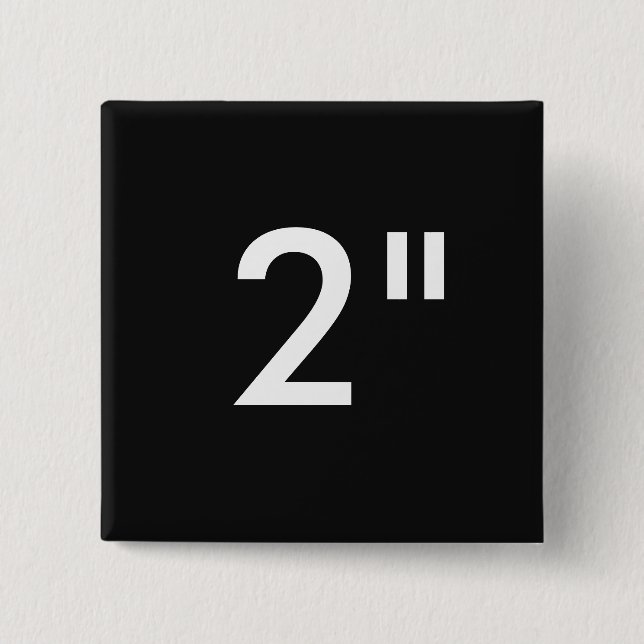 Custom 2" Inch Square Badge Blank Template BLACK Pinback Button (Front)