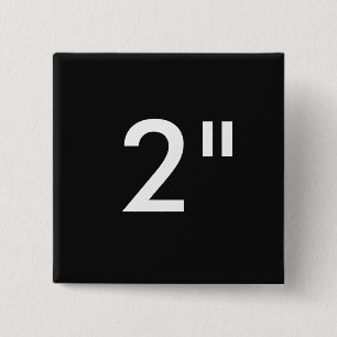 Custom 2" Inch Square Badge Blank Template BLACK Pinback Button