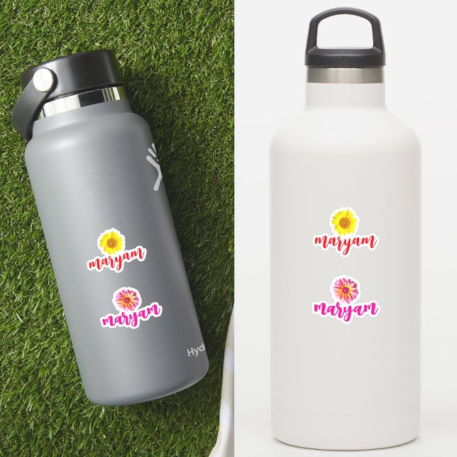 Custom 2 Names, Bottle Decal Label for Girls (Custom bottle decals
Girls' name labels
Pink red rose stickers)