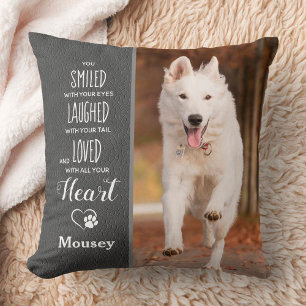Custom 2 Pet Photo Pet Loss Gift Dog Memorial Throw Pillow