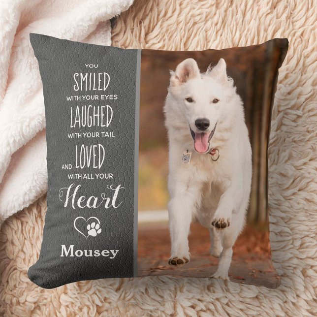 Custom 2 Pet Photo Pet Loss Gift Dog Memorial Throw Pillow (Creator Uploaded)