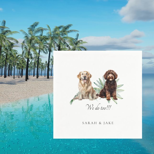 Custom 2 Pets Tropical Wedding Napkins (Creator Uploaded)