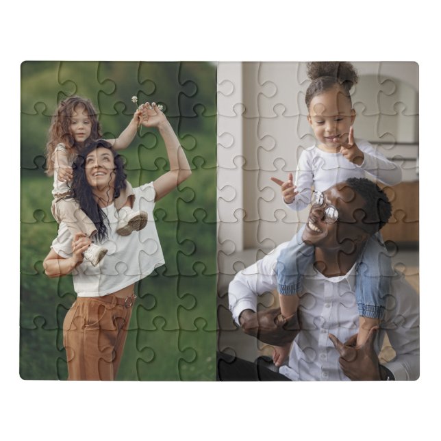 Custom 2 Photo Collage  Jigsaw Puzzle (Puzzle Horizontal)