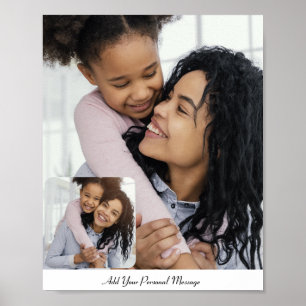Custom 2 Photo Collage With Personalized Text Poster
