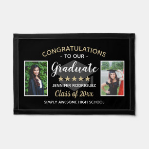 Custom 2 Photo Congratulations Graduate Graduation Pennant