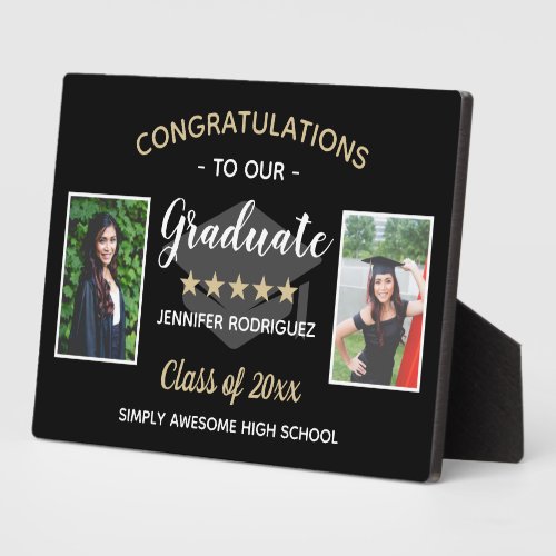 Custom 2 Photo Congratulations Graduate Graduation Plaque