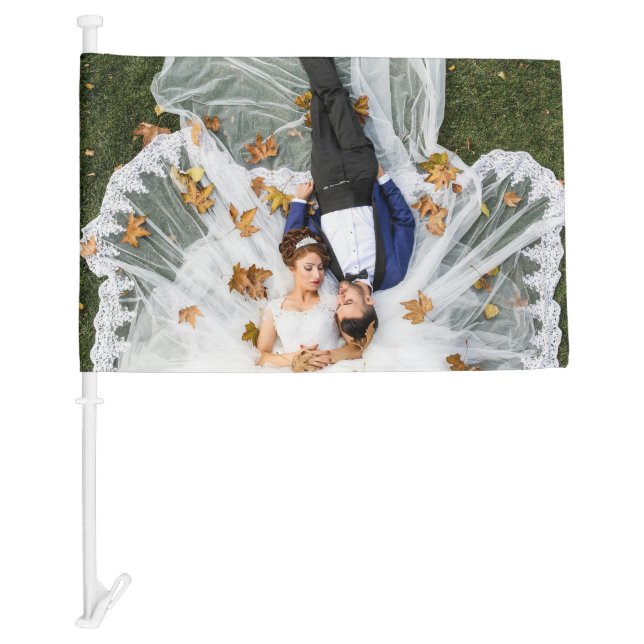 Custom 2 Photo Double Sided Car Flag (Front)