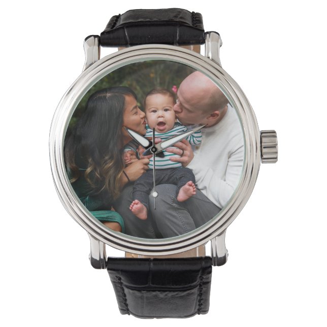 Custom 2 Photo Double Sided Personalized Family Watch (Front)