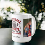 Custom 2 Photo Football Mom Mug<br><div class="desc">Score a touchdown in style with our custom photo football mom mug! Celebrate your dedication to the game and your player with this personalized masterpiece. Featuring space for two cherished photos, it's the perfect blend of team spirit and personal touch. Whether you're cheering from the sidelines or enjoying a well-deserved...</div>