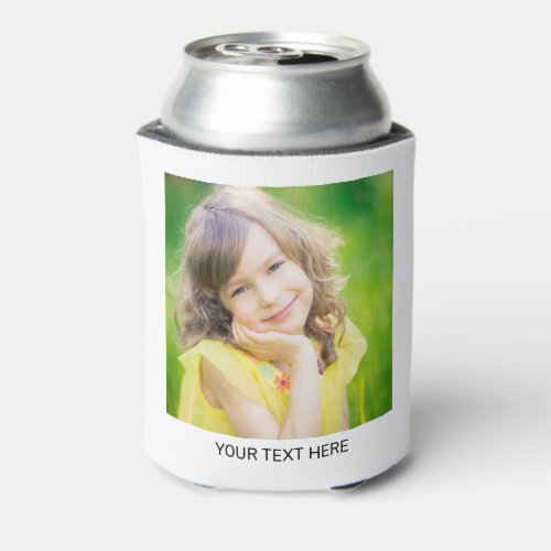 Custom 2 Photo Front Back Your Text  Can Cooler