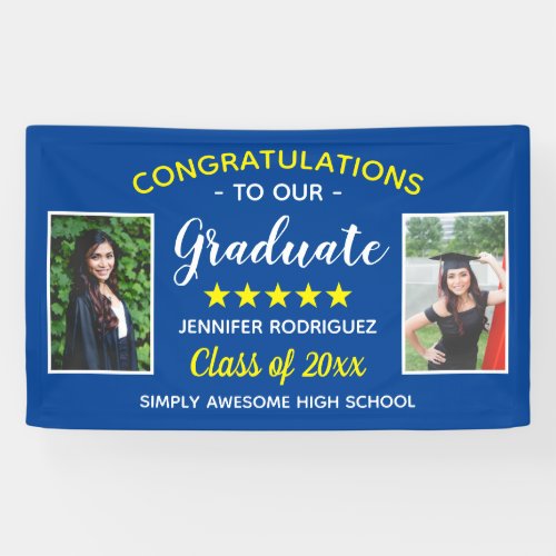 Custom 2 Photo Graduation Congratulations Graduate Banner