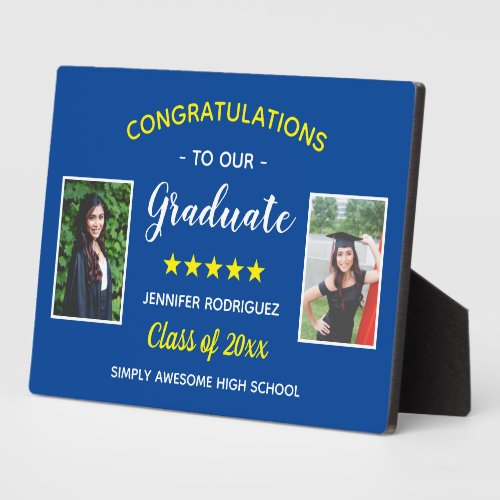 Custom 2 Photo Graduation Congratulations Graduate Plaque